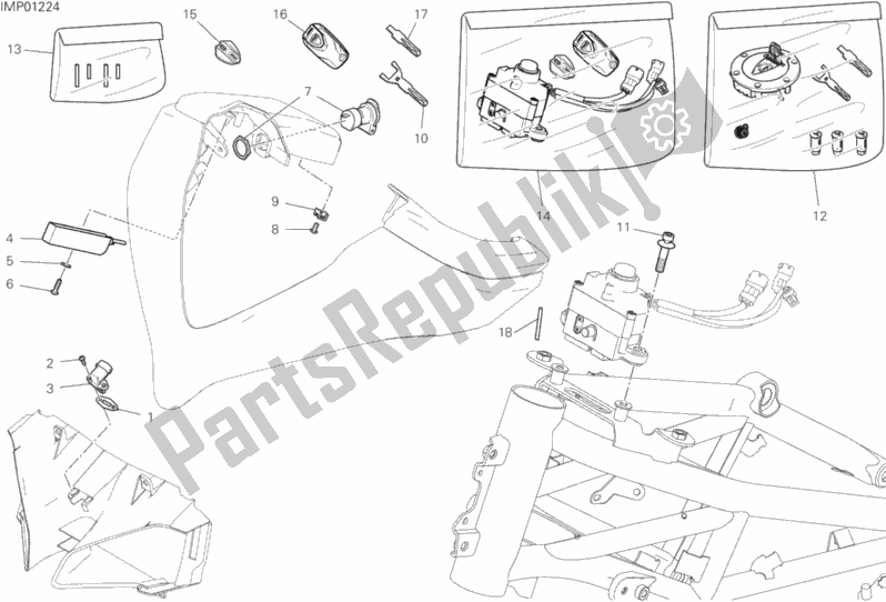 All parts for the Front Wiring Harness of the Ducati Multistrada 1260 Enduro Touring 2019